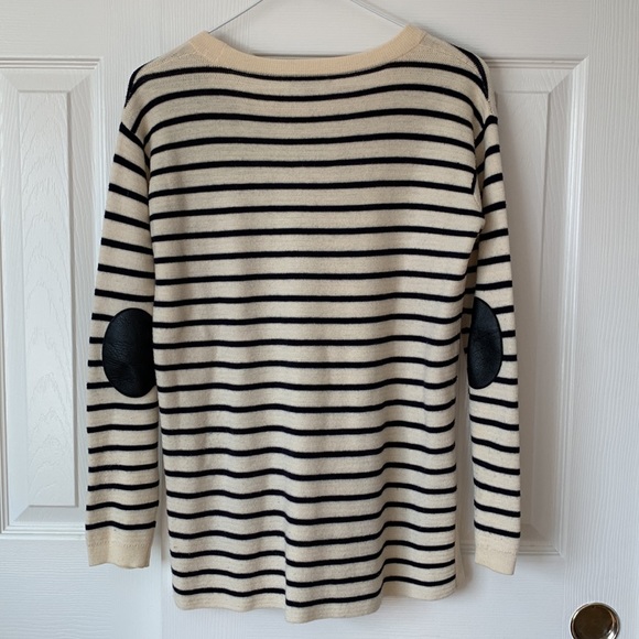J. Crew Striped Leather Panel Swing Sweater size XS - Picture 8 of 8